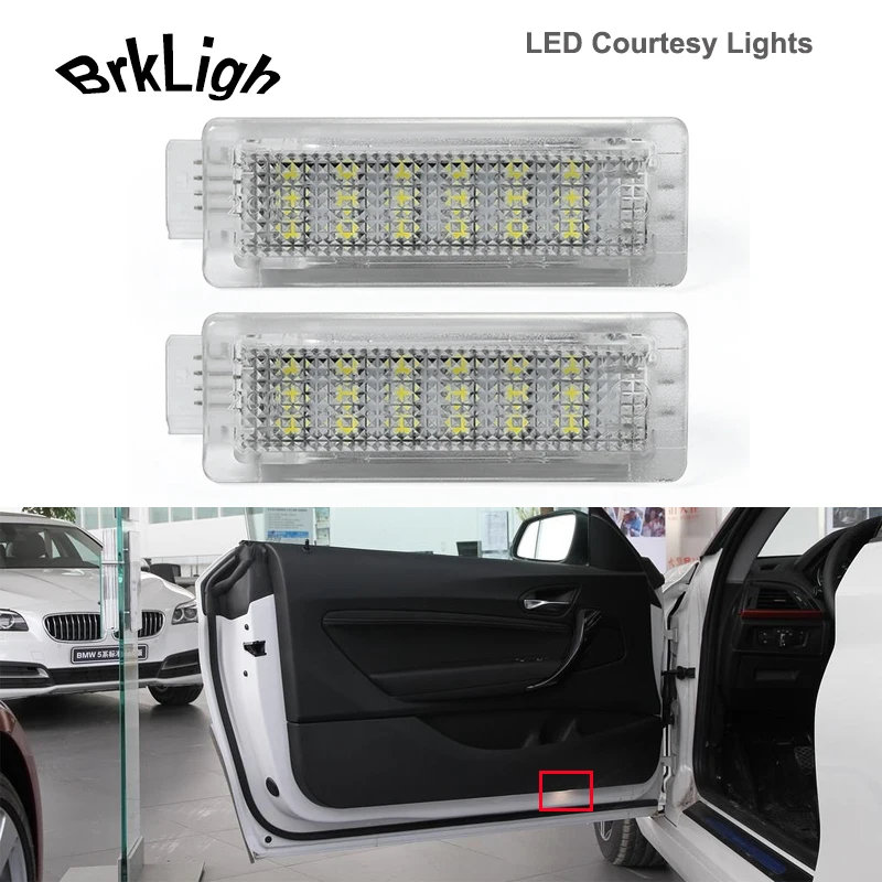 2Pcs LED Under Door Courtesy Interior Footwell Light Luggage Trunk Glove Box Lamps For BMW E90 E91 E92 E93 F30 F31 F34 F80 M3