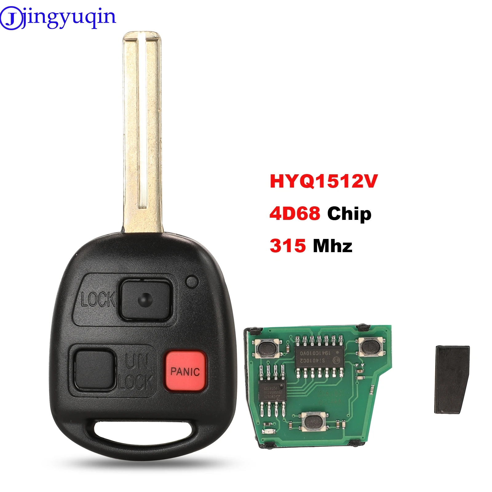 jingyuqin Keyless Remote Key 3 Buttons 315mhz With 4D68 Chip For Lexus GX470 LX470 HYQ1512V TOY48 Blade