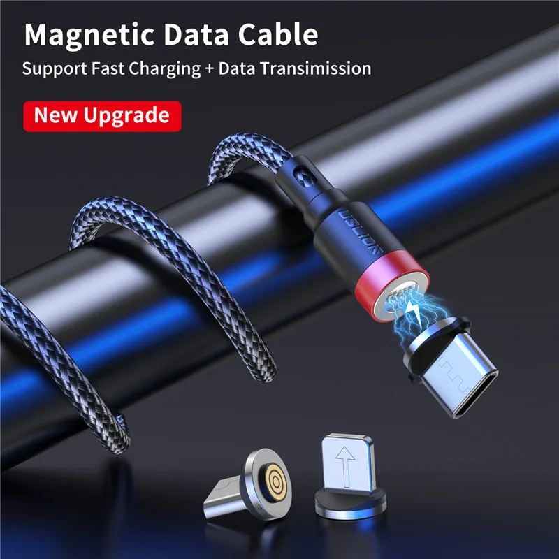 USLION 5A Magnetic USB Charge Cable USB Type C Fast Charging Cable For iphone 15 Pro Xiaomi Magnet USB C Data Charging Wire Cord