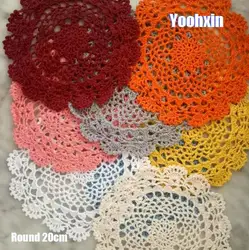 Hot Sale Lace Cotton Placemat Cup Dining Coaster Mug Kitchen Christmas Table Place Mat Cloth Crochet Tea Coffee Doily Felt Pad