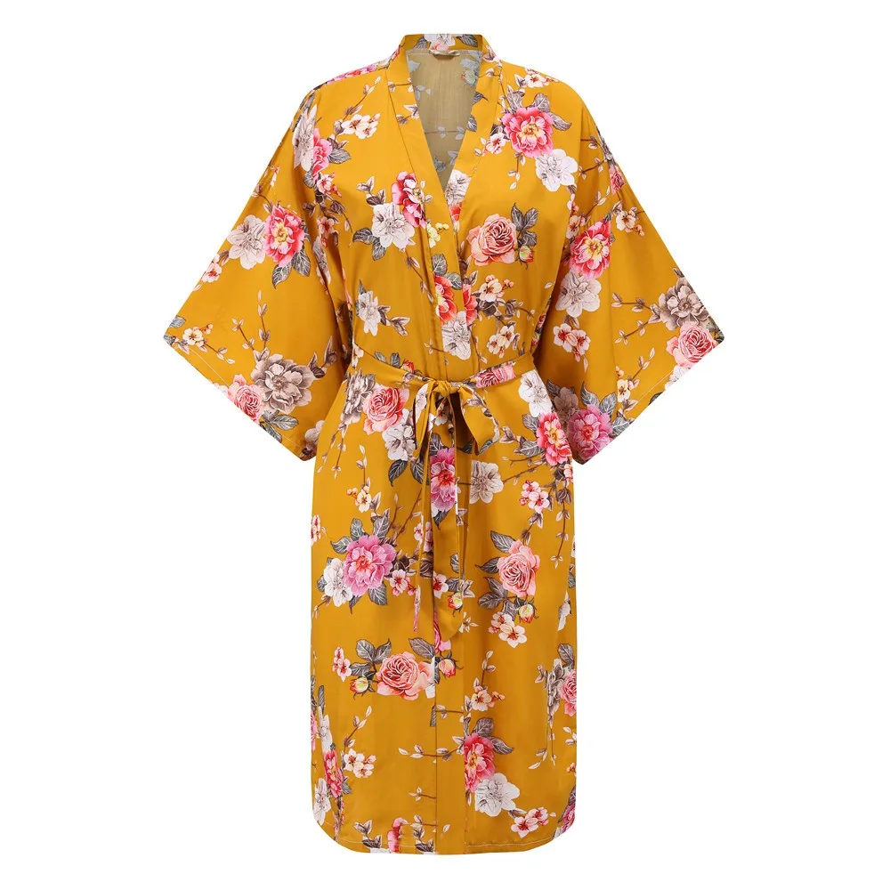 Bata Kimono de viscosa para mujer, ropa de dormir para el hogar, bata de baño, Camisón con cinturón, ropa de dormir suave, vestido de noche Sexy