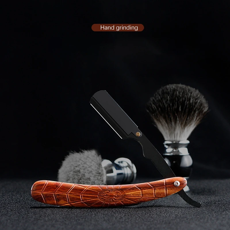 1 Buah Pisau Cukur Pria Gagang Kayu Merah Manual Pisau Cukur Profesional Kualitas Tinggi Pisau Cukur Jenis Pisau Cukur