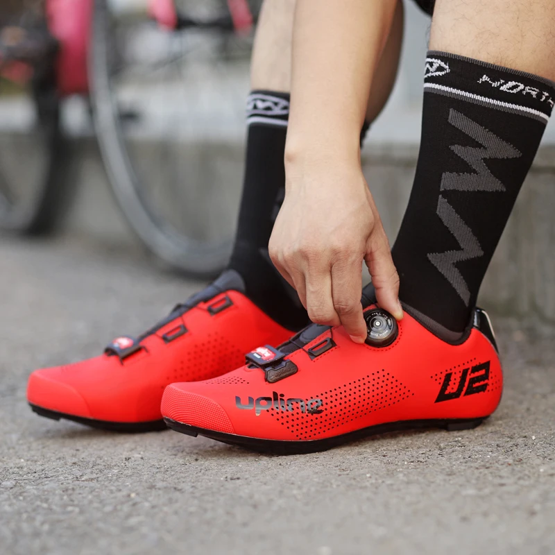 Upline Road Cycling Shoes Men/Women Road Bike Shoes Ultralight Bicycle Sneakers Self-locking Professional Cleat Shoes Nylon Sole