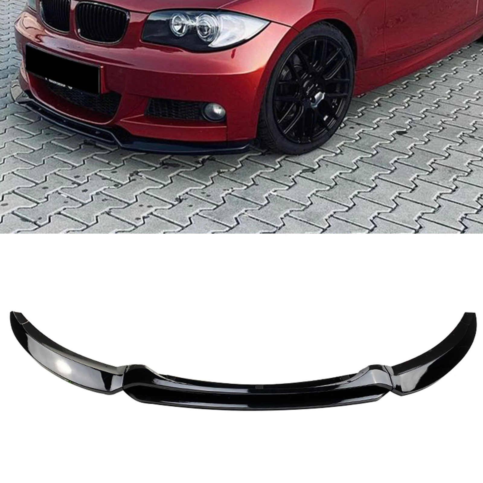 

Для BMW 1 серии E82 E88 2007-2013 M Sport 2-дверный 120i 123d 125i 135i глянцевый черный/углеродное волокно вид передний спойлер бампер комплект губ