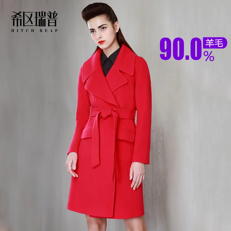 European And American Celebrities Double-Sided Wool Coat Suit Cashmere Free Slim Waist Jacket