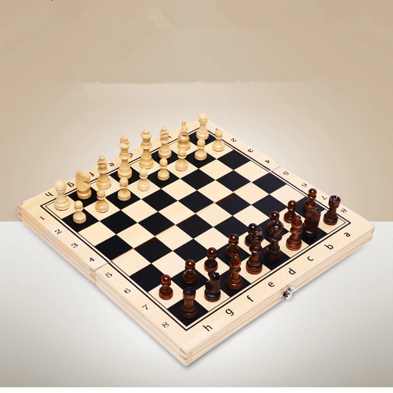 New Magnetic Chess Game Solid Wood Folding High Quality Chess Board Games Panel Wooden Printing  Profesional Entertainment