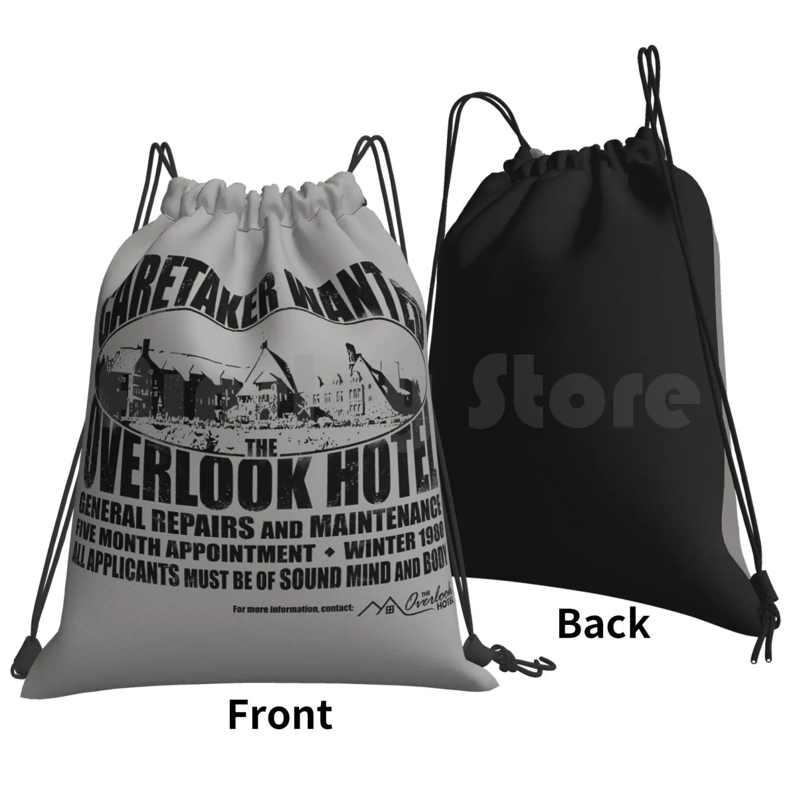 Caretaker Wanted Backpack Drawstring Bags Gym Bag Waterproof Caretaker Wanted Overlook Hotel Overlook Hotel Overlook