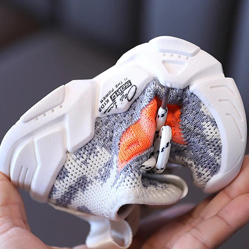 DIMI 2021 Spring Chidren Shoes Boys Girls Breathable Knitting Sport Shoes Soft Non-Slip Casual Fashion Kids Sneakers