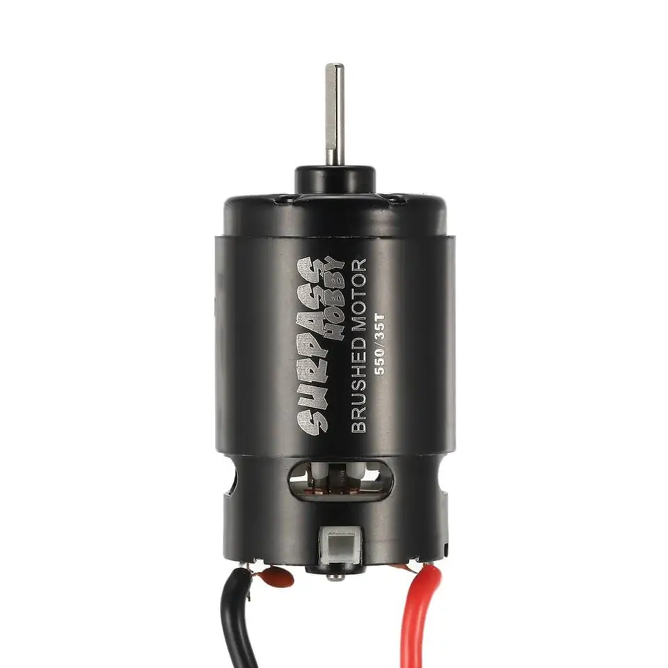 Moteur brossé, 12T/21T/29T/35T Standard 550 Moteur à distance RC haute précision à faible bruit pour 4 voitures télécommandées tout-terrain Crawler Véhicule (21T) Moteur brossé 550