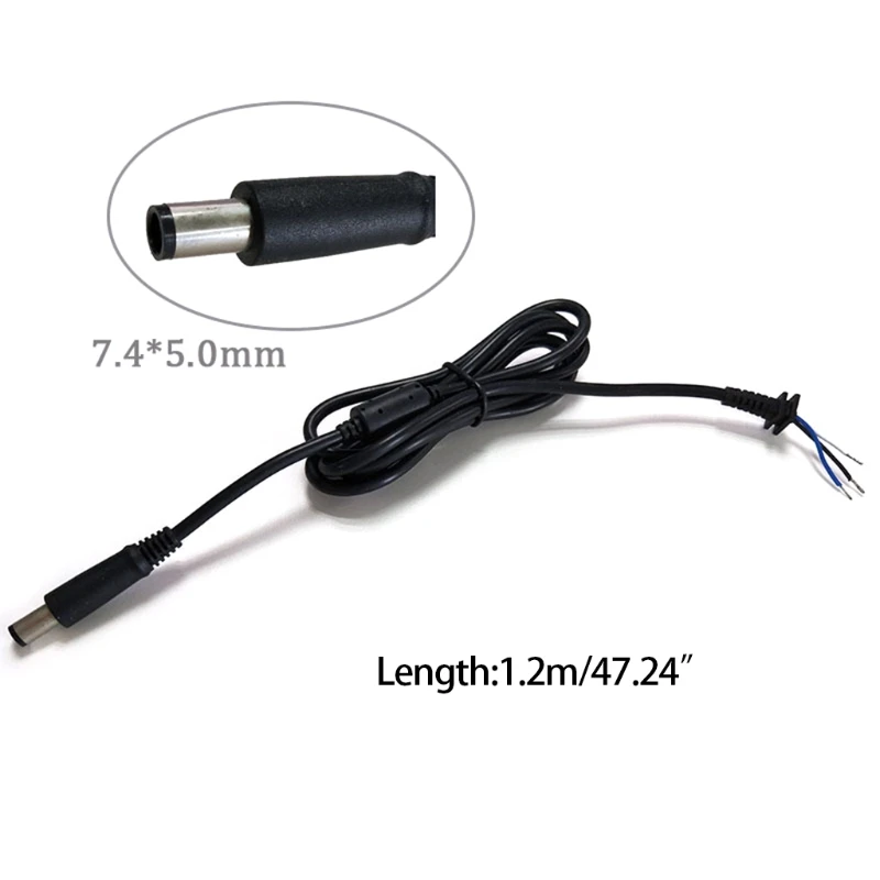 2022 New DC Cable 7.4mm x 5.0mm Male Plug DC Power Adapter Pigtail Cable Cord with Needle for DELL Laptop Power Adapter