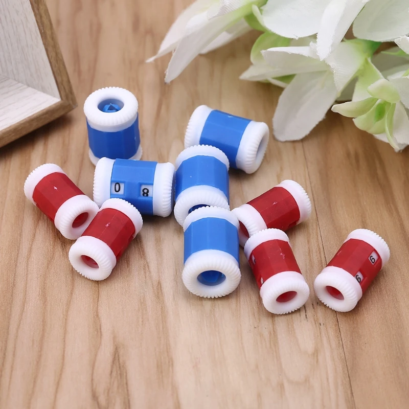 10pcs Plastic Mini Crochet Knitting Needle Row Counter Round Stitch Tally Marker Weave Towels Line Counters Sewing Craft