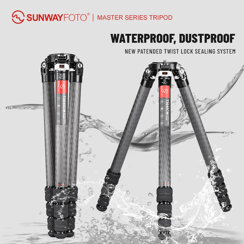 

SUNWAYFOTO T3640CM Fiber Tripod for Video Camera Photography Weight Outdoor Tripod Waterproof,66.0lb Load