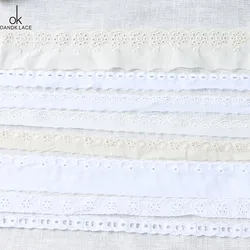 2 yards 1.8-6.3cm high quality lace jewelry white cotton embroidery hollow pure cotton lace DIY garment wholesale