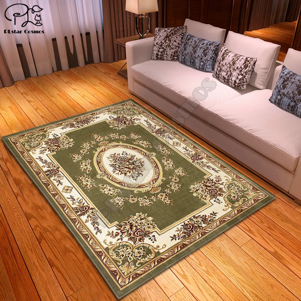 Vintage palace flower pattern carpet Square Anti-Skid Area Floor Mat 3D Rug Non-slip Mat Dining Room Living Room Soft Carpet