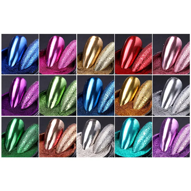 BORN PRETTY Mirror Nail Glitter Powder Metal Shining Gold Sliver Nail Pigment Dust Power Chrome For Gel Polish Nail Decoration