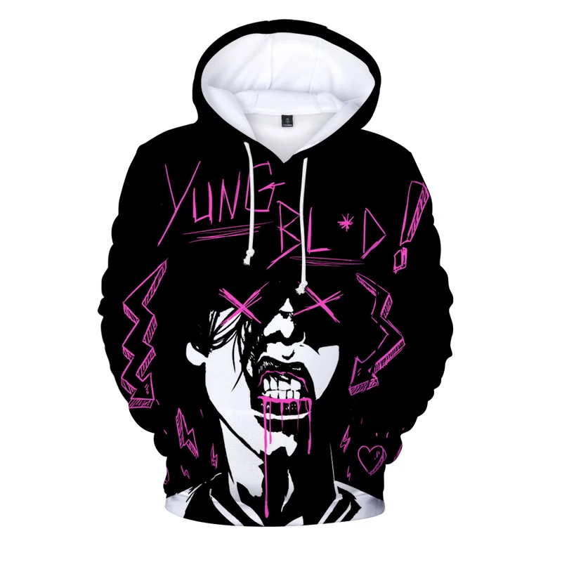 YUNGBLUD Printed Mens Hoodies Sweatshirts Pullover Hooded Fashion Pop Men Women Hoody 3d Hooded Hoodie Sweatshirt