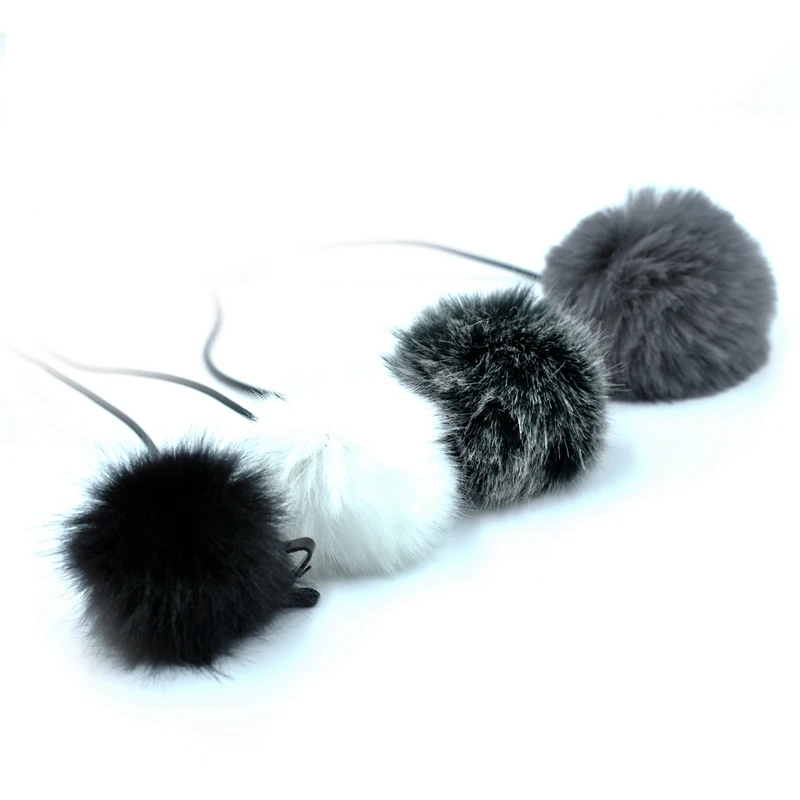 FULL-Universal ไมโครโฟนสายคล้องคอกระจกหน้ารถ Furry Fur กระจกหน้ารถ Wind Muff นุ่มสำหรับ Sony Rode Boya Lavalier Lapel ไมโครโฟน5มม.