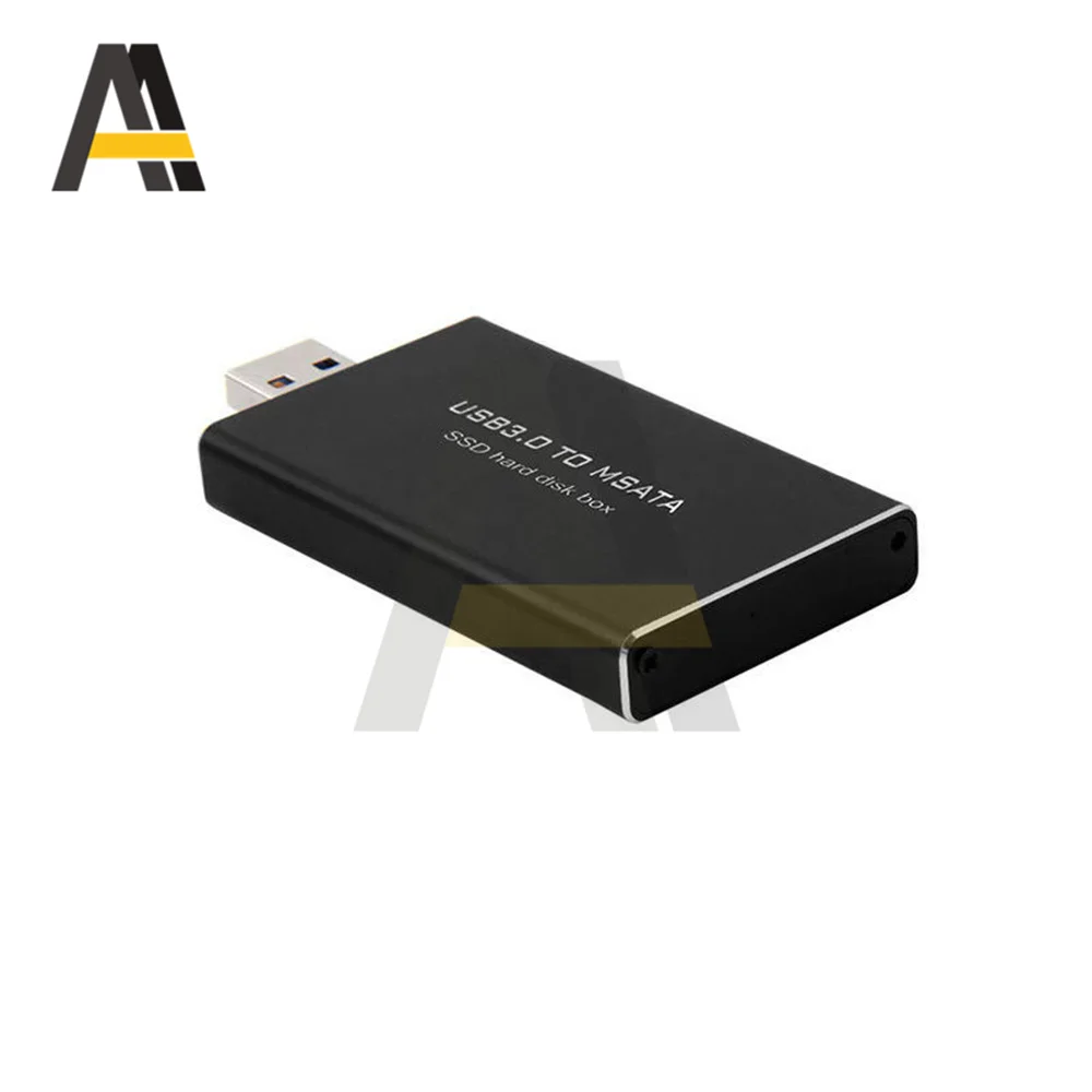 Custodia per disco rigido Mini SSD custodia per disco rigido adattatore da USB3.0 a mSATA scatola per disco rigido SSD HD esterno in lega di alluminio