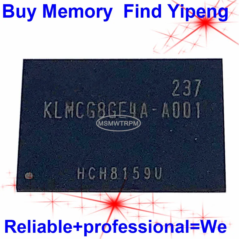 

KLMCG8GE4A-A001 BGA169Ball EMMC 64GB Mobilephone Memory New original and Second-hand Soldered Balls Tested OK