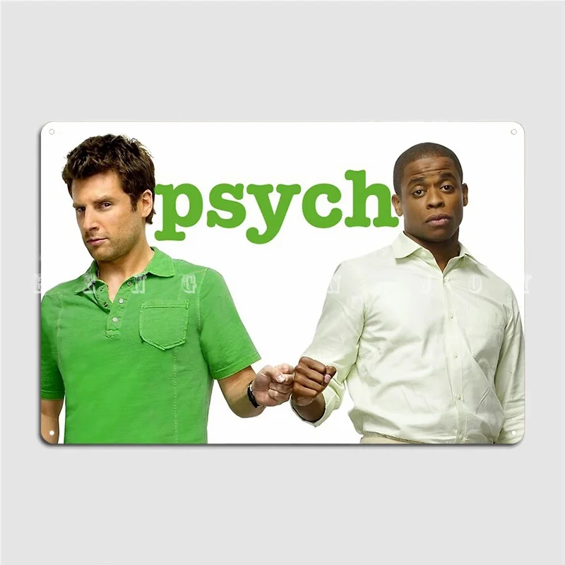 

Psych- Fist Bump Poster Metal Plaque Wall Pub Mural Funny Plaques Tin Sign Posters