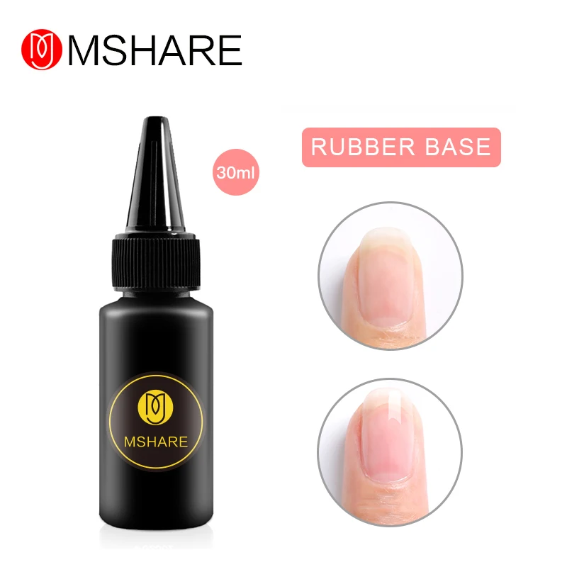 Mshare-ラバーネイルポリッシュ,30ml,ベースコート,長持ち,uvジェル,クリーニングなし,光沢,ネイル用プライマー