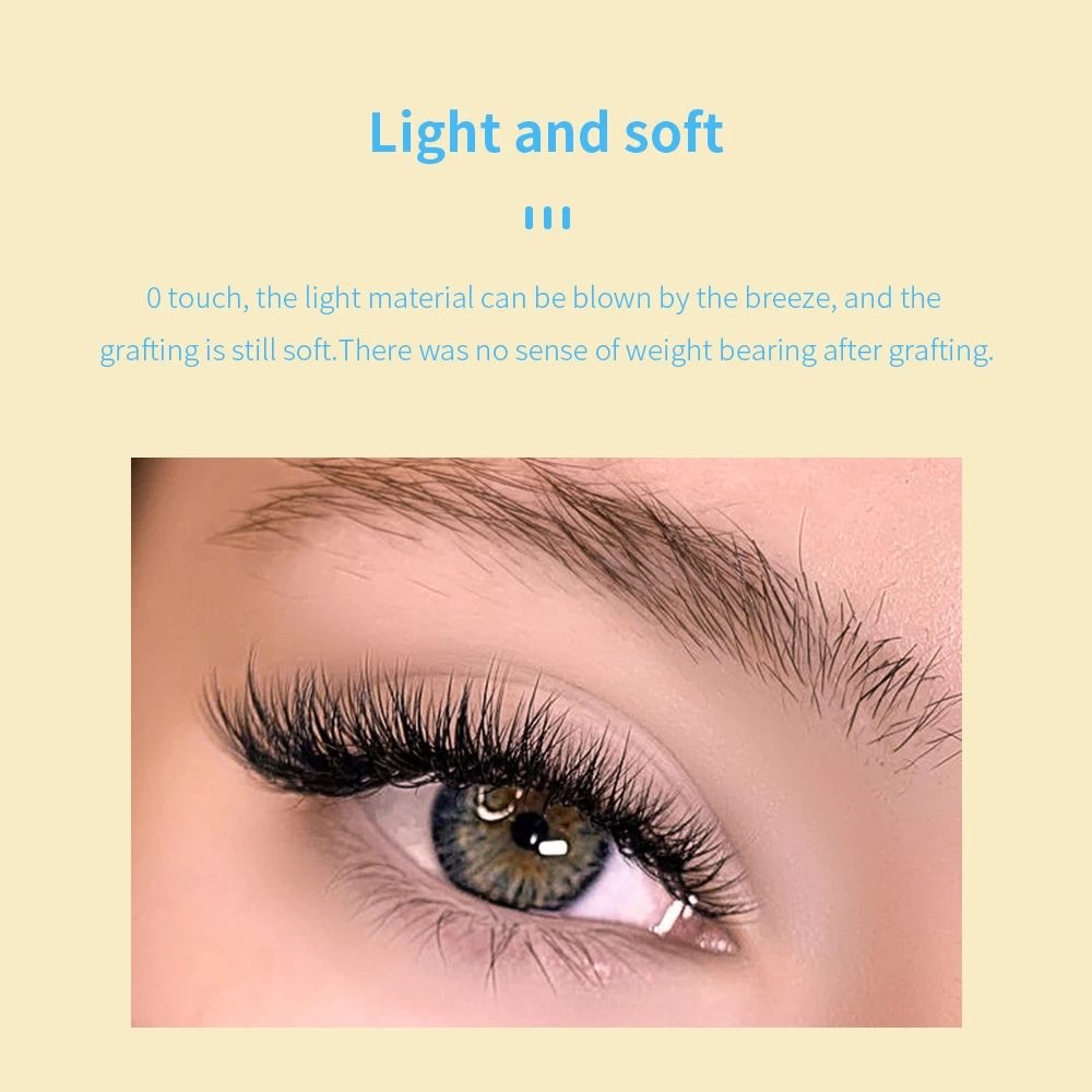 GLAMLASH Matte Ellipse Flat Eyelash Extensions Individual 0.15 0.20 Softer Flat Lash Split Tips Ligher Volume Natural Eyelashes