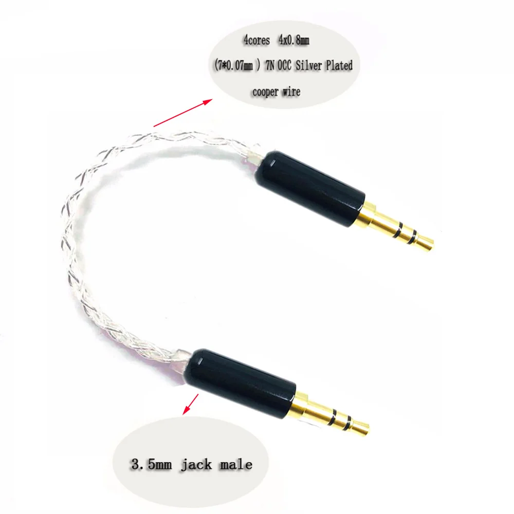 Top-hifi 10cm posrebrzane 3.5mm męski na 3.5mm męski stereofoniczny Audio 3.5mm z męskiego na męskie Audio kabel samochodowy AUX Wire Jump Cable