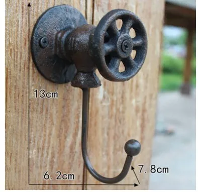 1Pieces H:13 CM  LOFT Industrial Retro Style Cast Iron Wall Hook Clothes Hooks Decorative