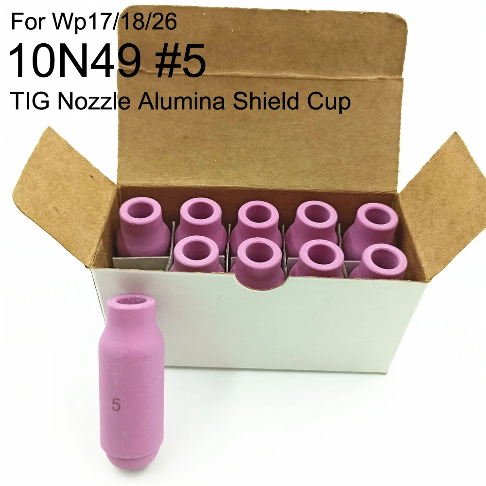 10N49 #5 for TIG Nozzle Alumina Shield Cup For WP17 18 26 TIG Welding Torch-10pcs