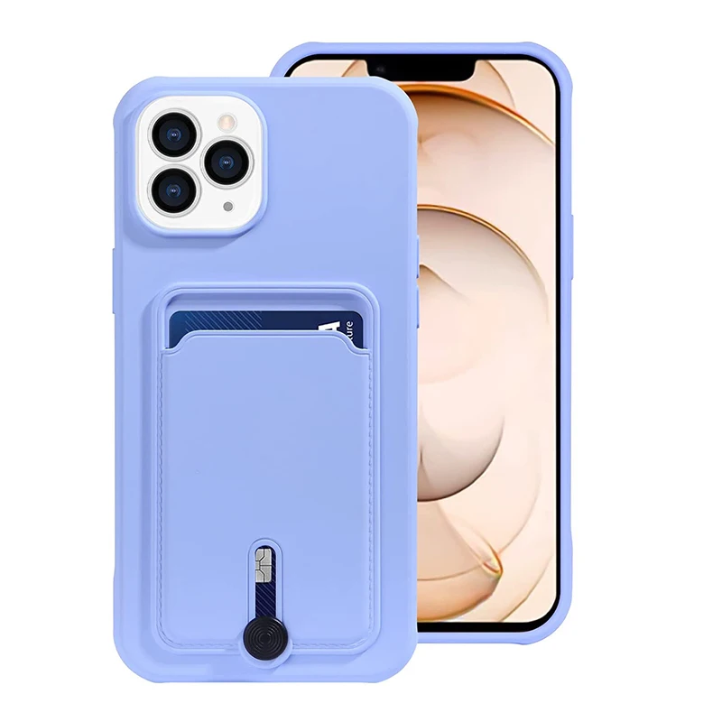 Card Holder Slot Wallet Case For iPhone 13 12 mini 11 13 Pro Max Luxury  XR XS Max X 7 8 Plus Soft Skin Silicone Protective Capa