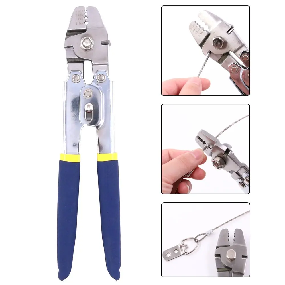 Fishing Crimping Pliers Wire Rope Crimper Hand Crimping Tools Set For Copper And Aluminum Oval Sleeves  From 0.1mm-2.2mm