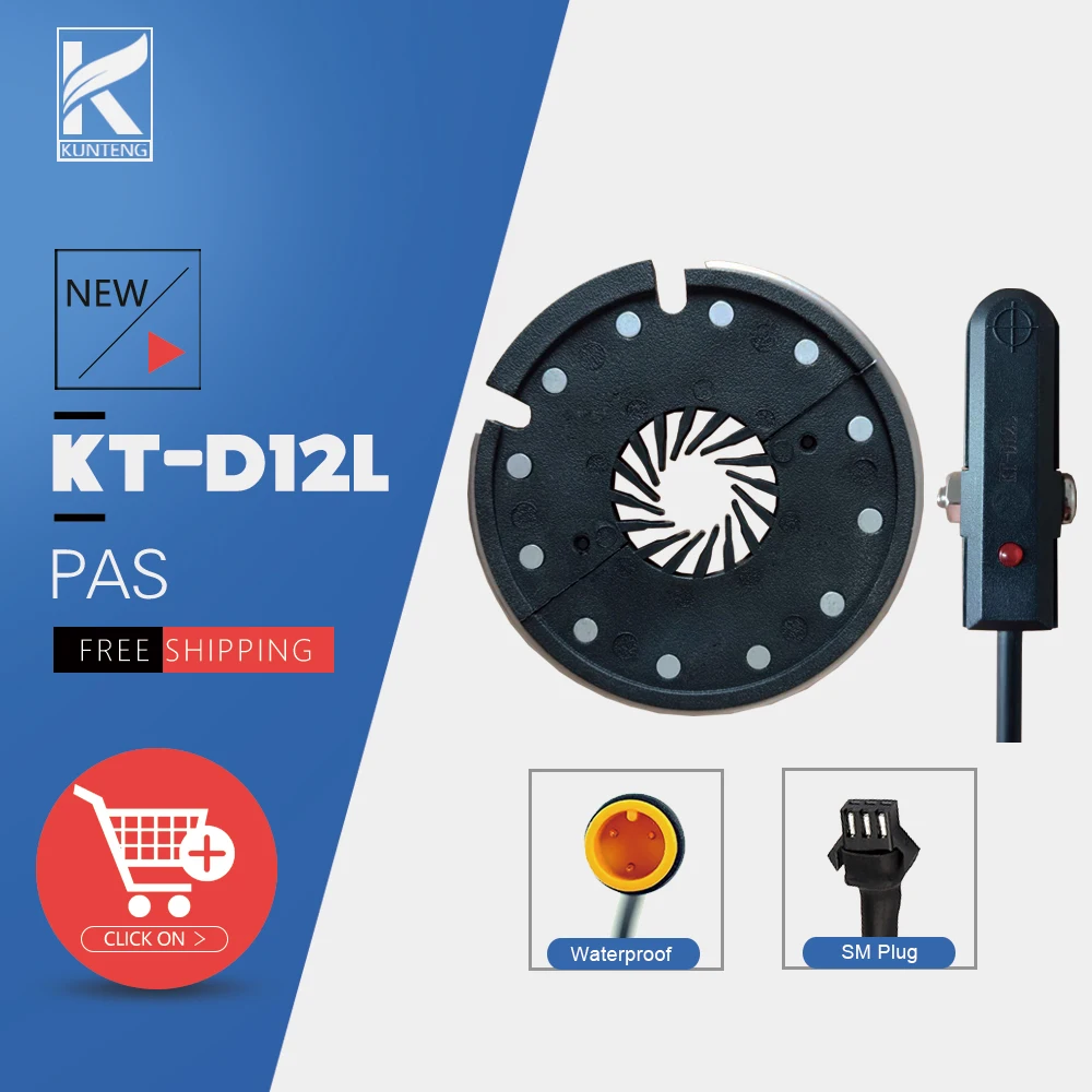 KT Electric Bike D12L PAS Pedal Assistant Sensor 12 Magnets 3 Pin Plug Ebike Parts For Electric Bike Conversion Kit