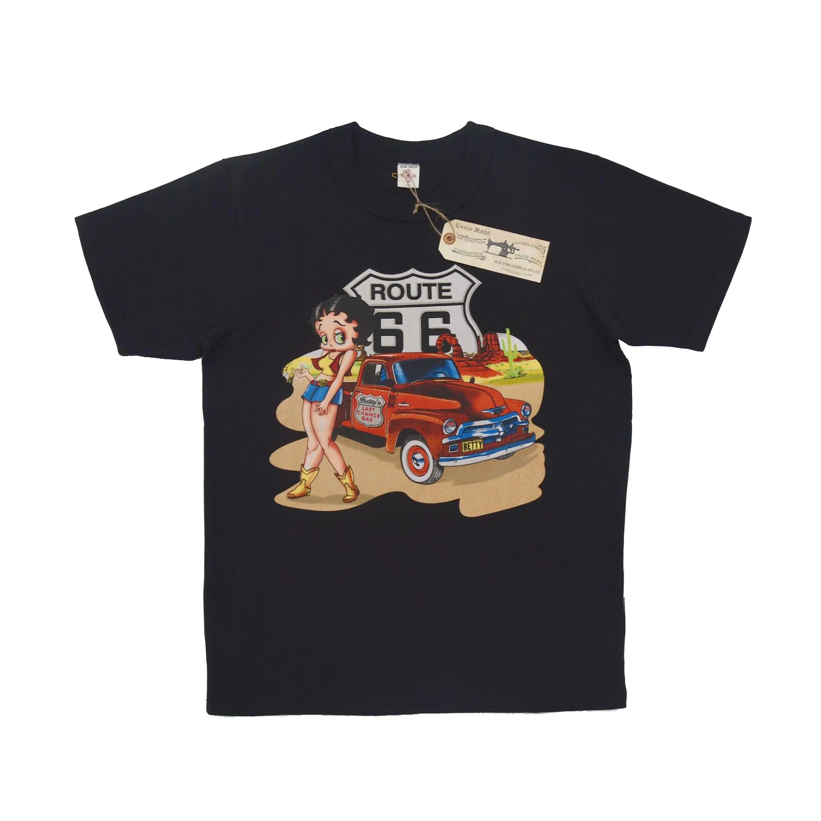 BOB DONG Mother Road Route 66 T-Shirts 300gr Crewneck Short Sleeved Tee Shirts