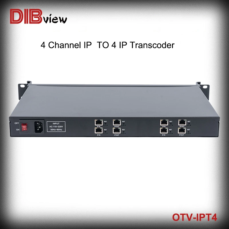 H.265 H.264 Video Streaming Decoder IPTV Transcoder 4CH IP to 4 IP Transcoder With HLS RTMP RTSP HTTP UDP Unicast/Multicast