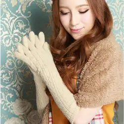 Woolen Long Gloves Arm Warmer Women's Winter Elegant Cloak Finger Extended Long Gloves Mittens High Quality Knitted Elbow Length