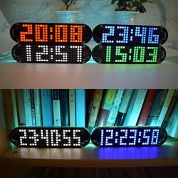 Matriz de pontos ds3231 de led diy, despertador multifuncional, kit eletrônico de relógio, com temperatura, data, feriado, display de aniversário