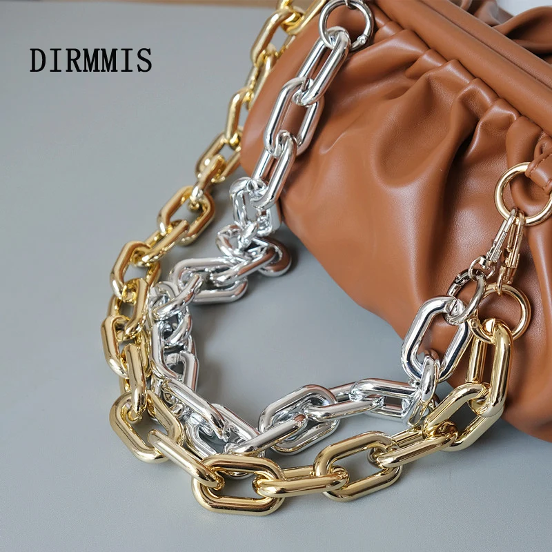 

New Fashion Woman Bag Accessory Detachable Parts Replacement Chain Solid Gold Silver Acrylic Strap Women Shoulder Handle Chain