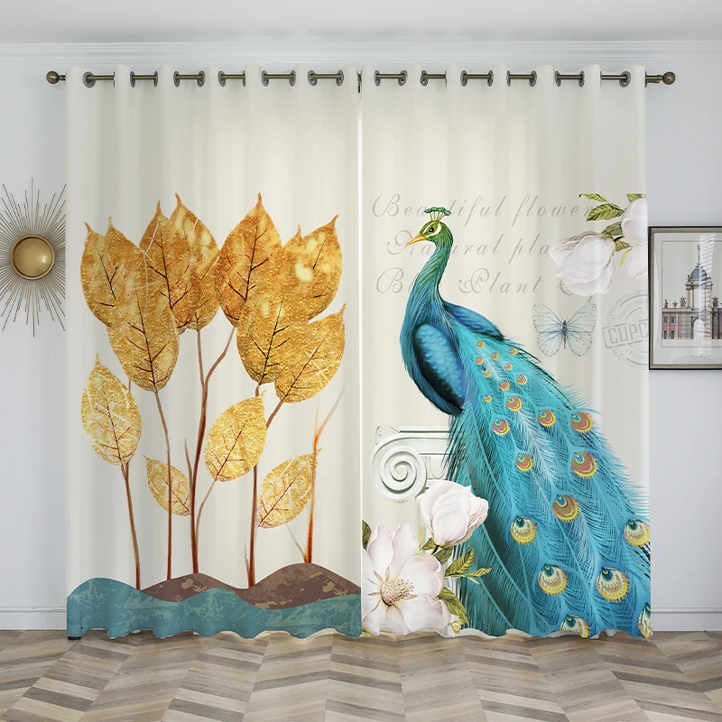 

European Style Digital Printed Polyester Material Colorful Room Divider Curtain For Window