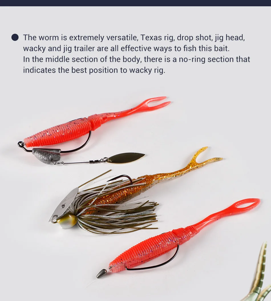 NOEBY Chunk Jig Trailer Silicone Soft Bait 14cm 11.5g Worm Artificial Swimbait Soft Lures for Bass Pike Fishing Tackle Baits