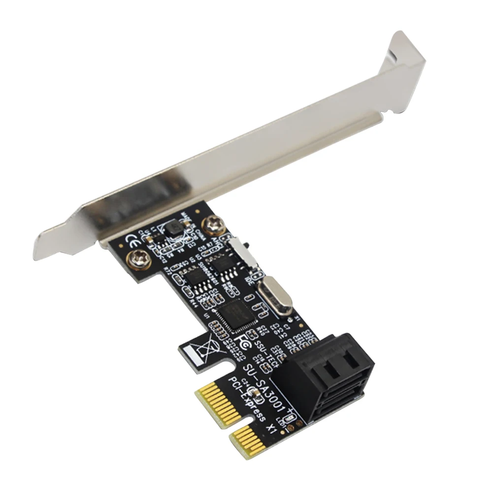 Imagem -02 - Portas Sata Iii Pcie Placa de Expansão Sata 3.0 para Pci-e 1x Controlador Cartão Pci Express Adaptador Conversor com Suporte Novo Sa3001