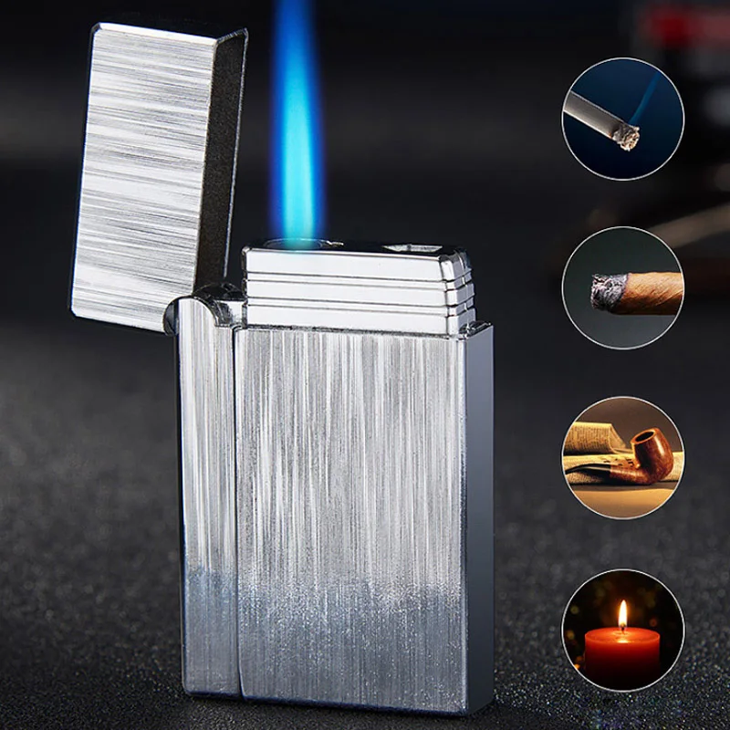 New Turbo Jet Compact Butane Torch Metal Gas Lighters 1300 C Windproof Petrol Ping Sound Lighter Cigarette Accessories