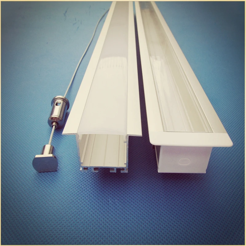 10-25pcs 80inch  led aluminium profile,24 mm embledded strip bar,26mm high pendant profile workshop office hanging linear light