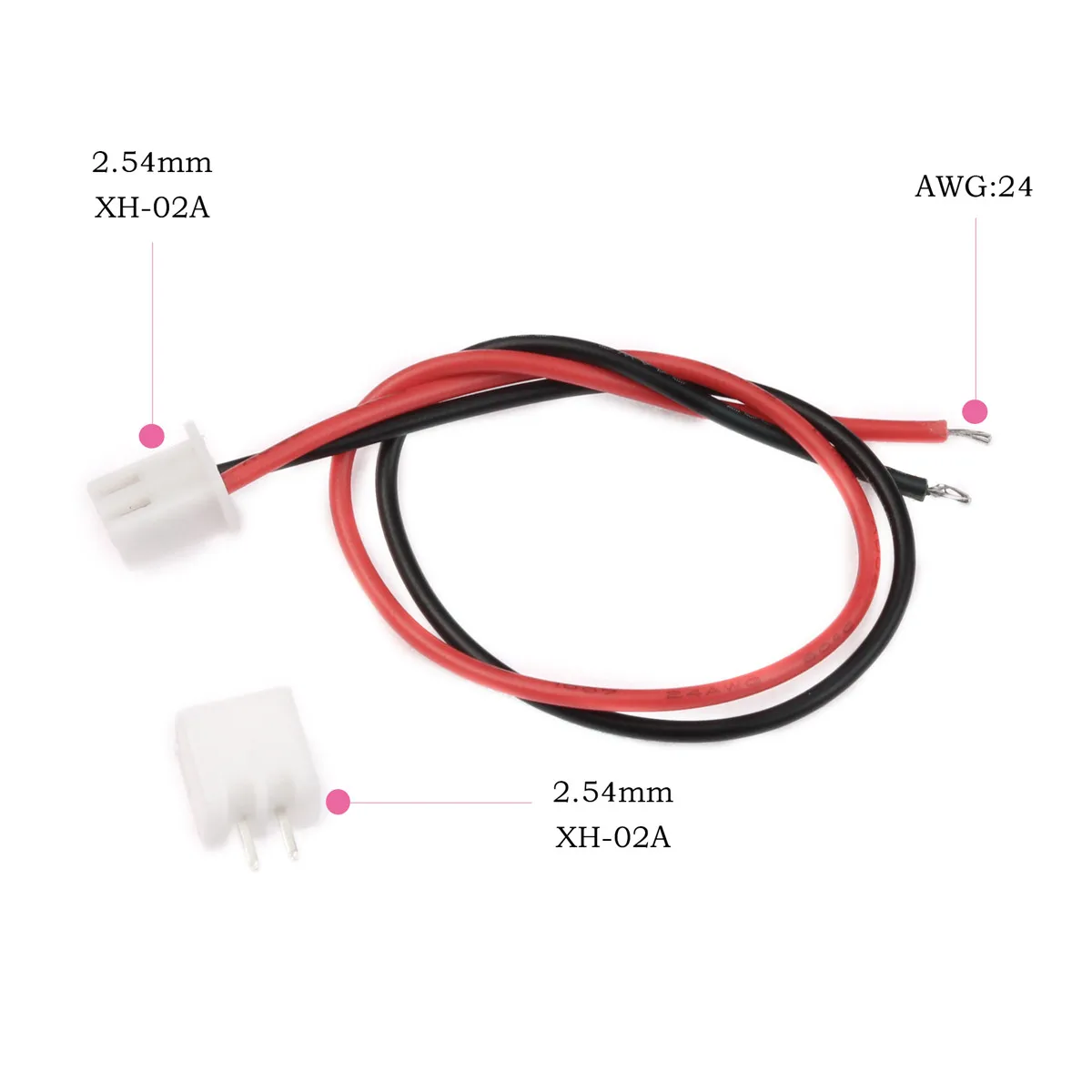 10 Sets 2 Pin JST XH Connector Plug Mini Micro With 24AWG Wires Cables 150mm Length Pin Terminals Electrical Connector