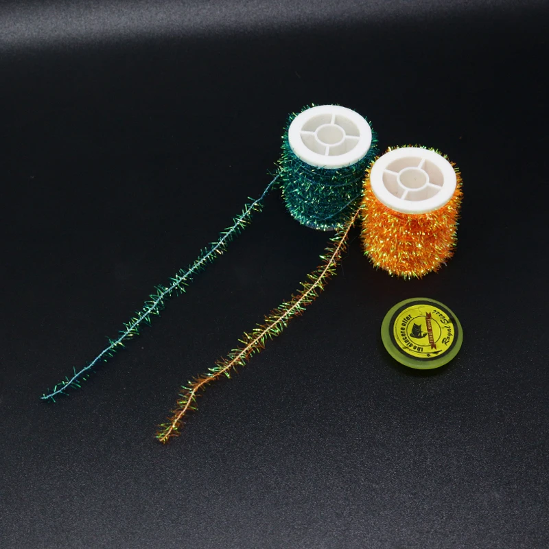 Royal Sissi new developed 10 spools set pearlescent cactus chenille salmon&steelhead streamer fly flash body fly tying materials