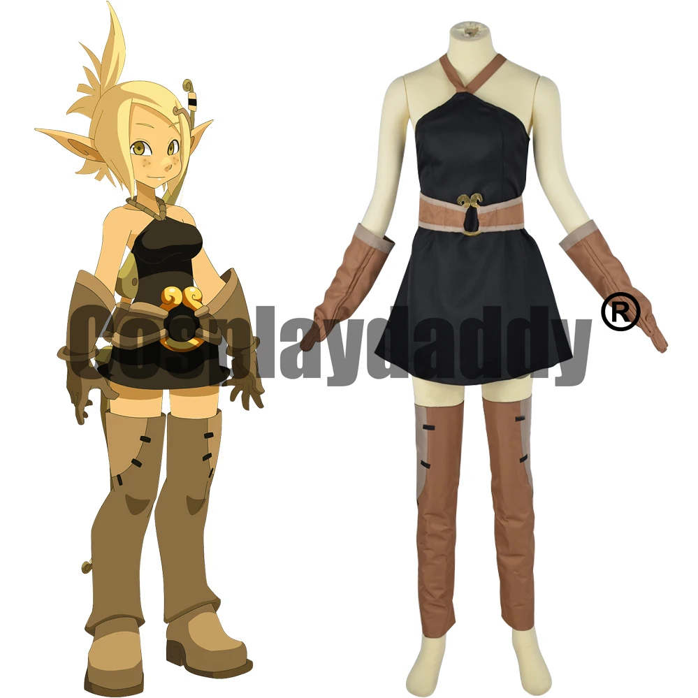 Wakfu: The Animated Series Cra Evangelyne Outfit Dress Game Cosplay Costume F006