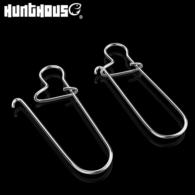 

Hunthouse Fishing Hook Connector Stainless Steel Hook Fast Clip Lock Snap Swivel Solid Rings Safety Snaps Fishing accessories