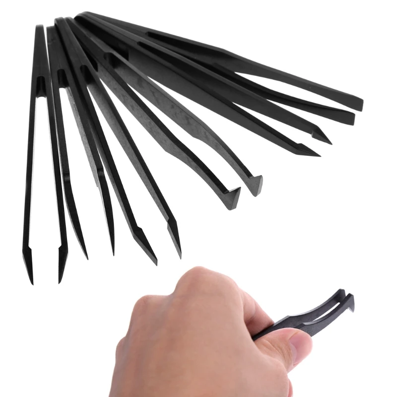 6pcs/set Anti-static Electronic Tweezers Kit ESD Plastic Forceps PCB Repair Tool 