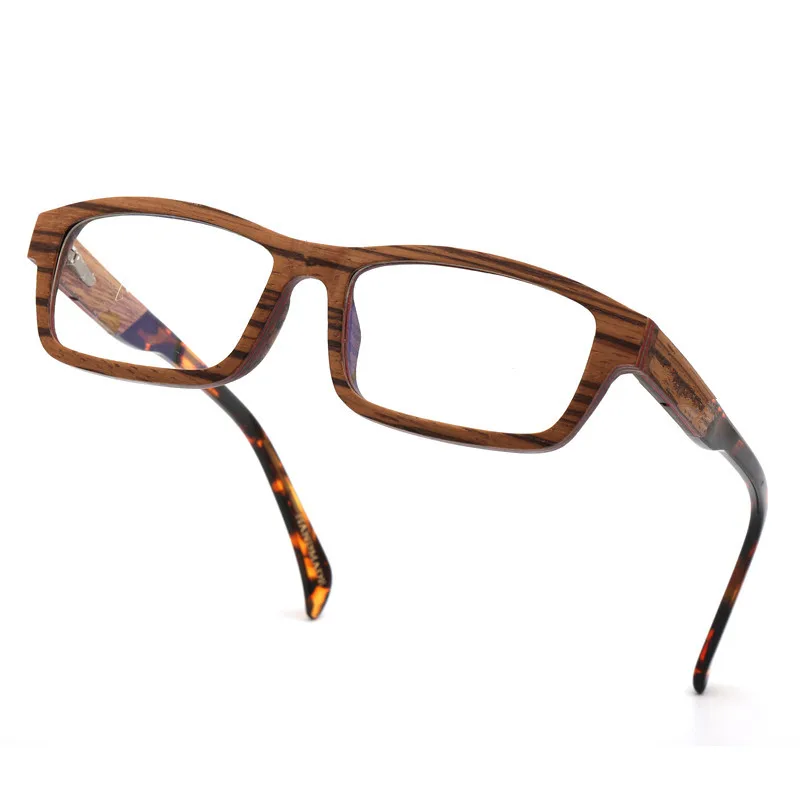 Glasses Frame for Small Face 131mm Vintage Real Wood Optical Eyeglasses Frames Reading Myopia Prescription Glasses Frame Leopard