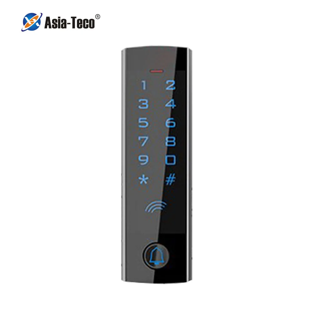 Metal touch Screen RFID 125KHz   Standalone 13.56MHZ Digital backlit touch keypa Access Control system waterproof T4