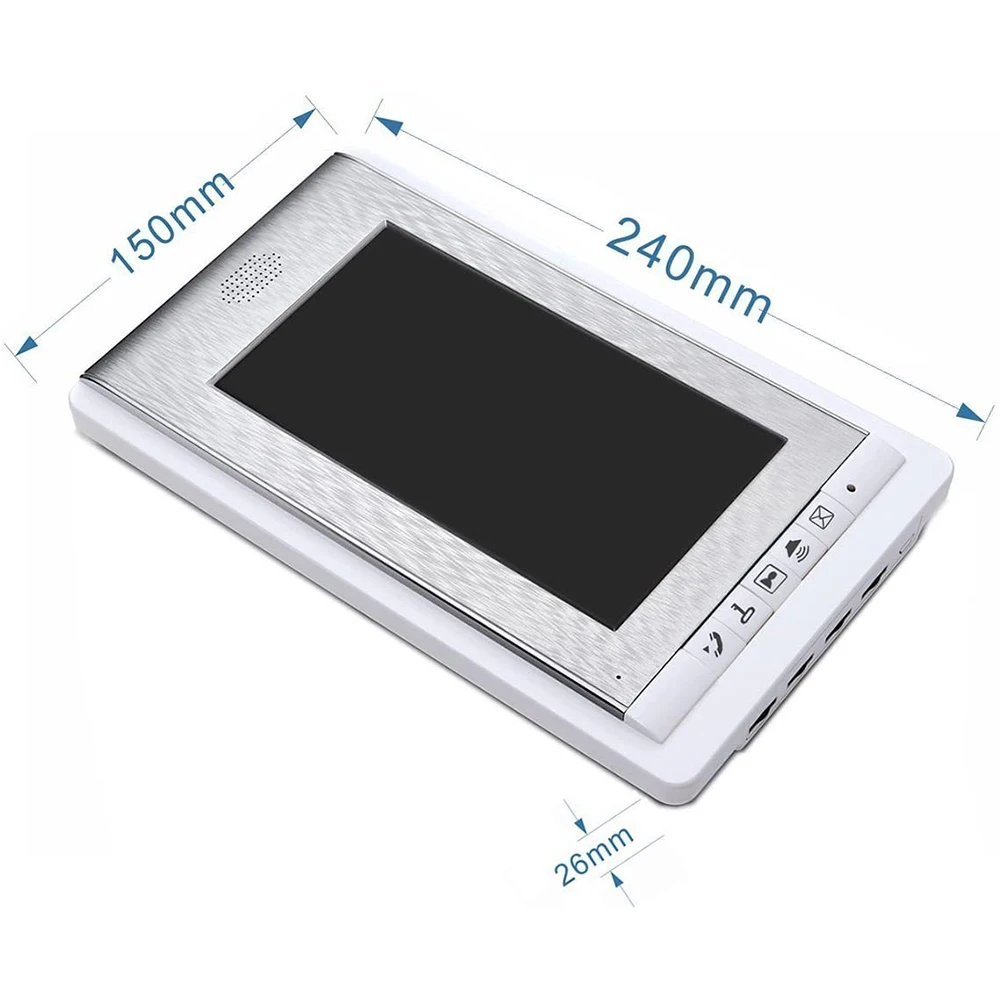 Video Deurbel Systeem, 7 Inch Wired Video Deurtelefoon Intercom Kit Ondersteuning Monitoring, Unlock, dual-Weg Intercom Voor Villa